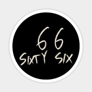 Hand Drawn Letter Number 66 Sixty Six Magnet